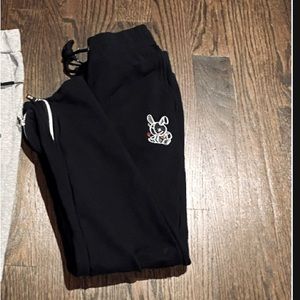 Bkys Lucky Charm ankle zip joggers in black size large